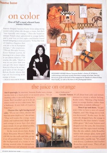 Suzanne Kasler, Atlanta interior designer, talks with Travis Neighbor Ward about using the color orange in the home